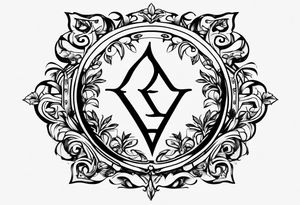 Greek Capital Letter Omega symbol black magic style tattoo idea