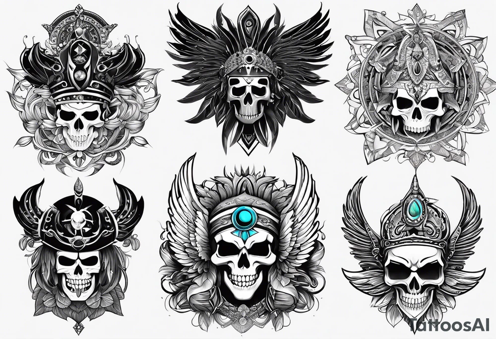 black kali, goddess pirate, alien, pachamama, valkrye, warrior, skull, lotus azul, wing, eagle, zenza resonance, stars, 5D tattoo idea