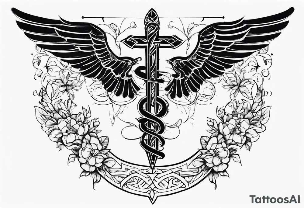 Staff of caduceus tattoo idea