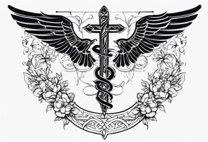 Staff of caduceus tattoo idea