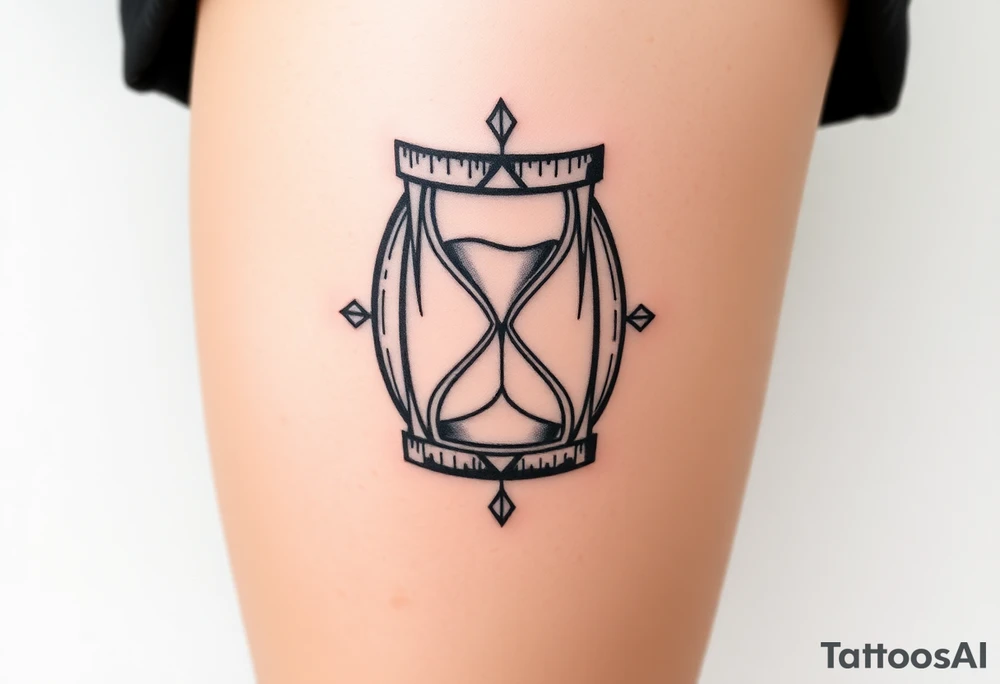 Wooden hourglass tattoo idea