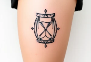 Wooden hourglass tattoo idea