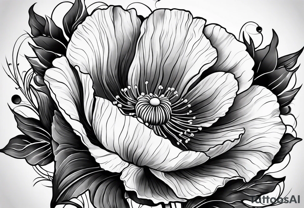 Poppy flowers sleeve tattoo idea