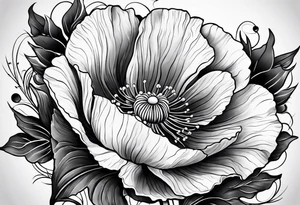 Poppy flowers sleeve tattoo idea