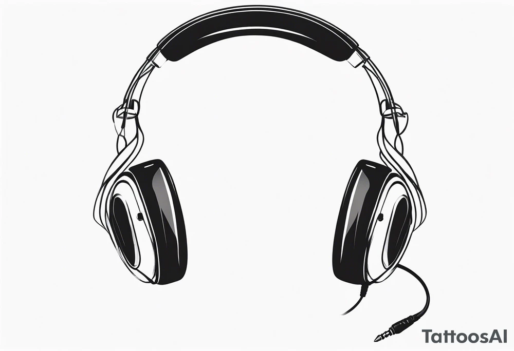 Headphones with L and R tattoo idea