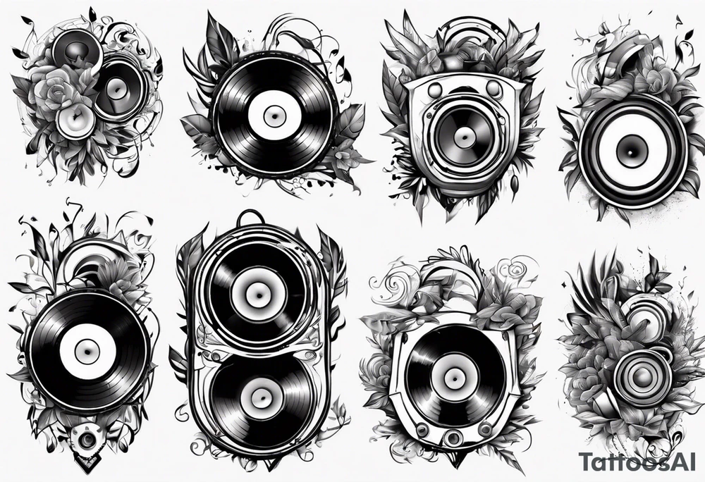 music nature speaker tattoo idea