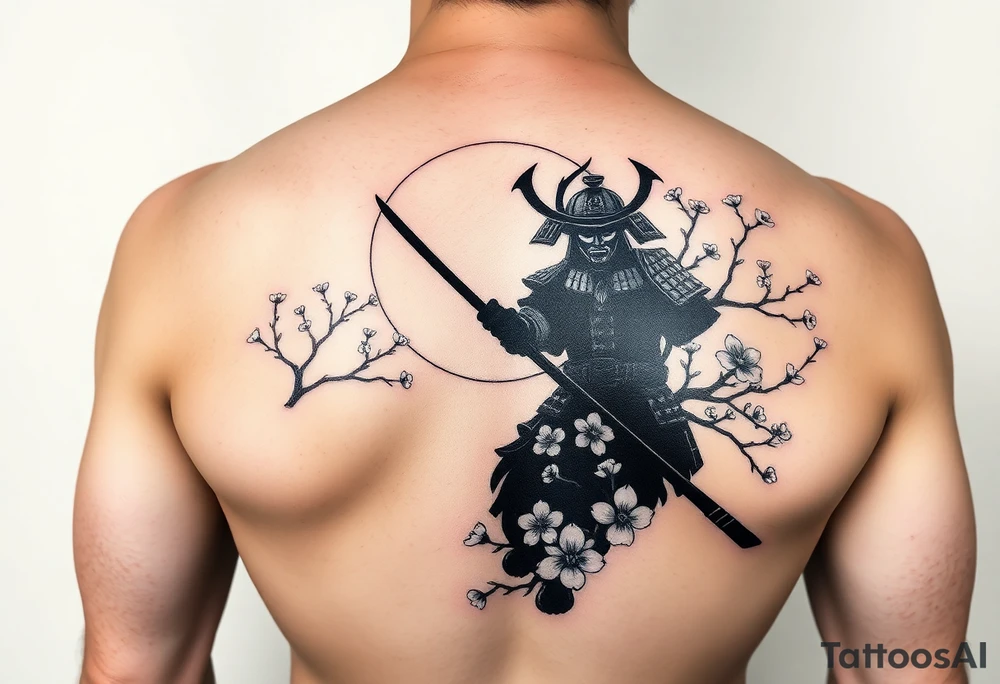 noble samurai warrior silhouette at sunset with cherry blossoms tattoo idea noble samurai warrior silhouette at sunset with cherry blossoms tattoo idea