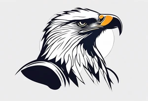 fish eagle minimal tattoo idea