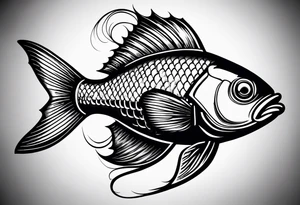 Pinstripe fish tattoo idea