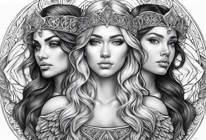 3 angels with halos tattoo idea