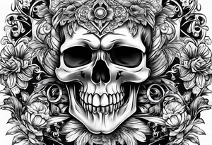 Memento mori writen skull sleeve tattoo design tattoo idea