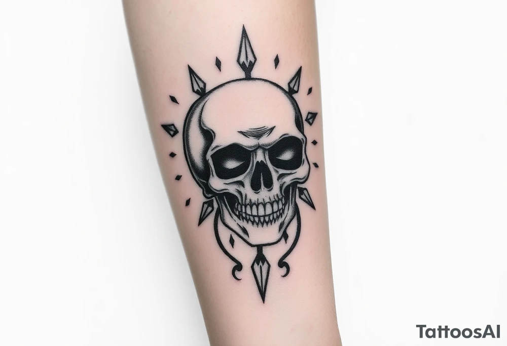 Skull dreaming tattoo idea