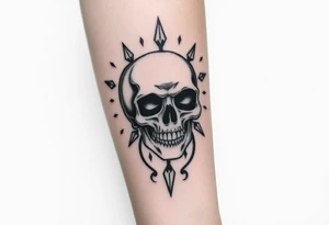 Skull dreaming tattoo idea