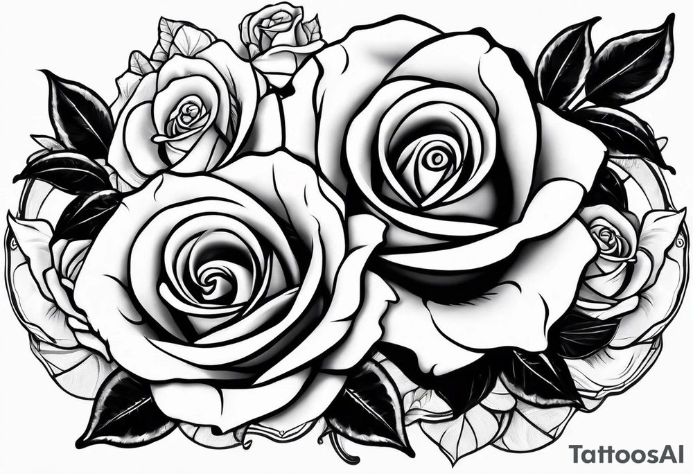 two roses with snake in between tattoo idea