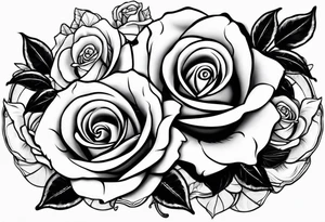 two roses with snake in between tattoo idea