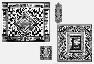 Abstract tribal ta moko Style. Croatian checker and Northern Ireland giants causeway tattoo idea