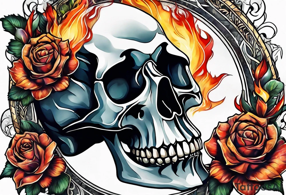 only fire without skull. tattoo idea