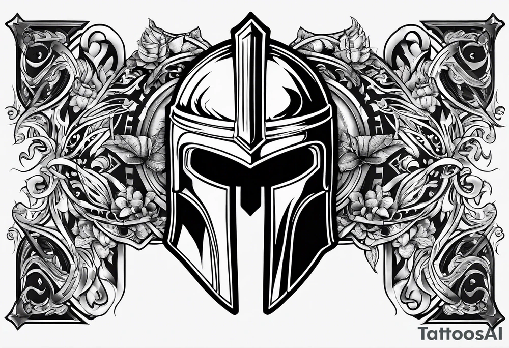 If you’re going thru hell keep going wrapped around a spartan helmet. tattoo idea
