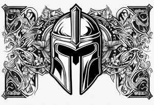 If you’re going thru hell keep going wrapped around a spartan helmet. tattoo idea