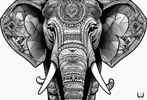 Elephant head made of legos tattoo idea