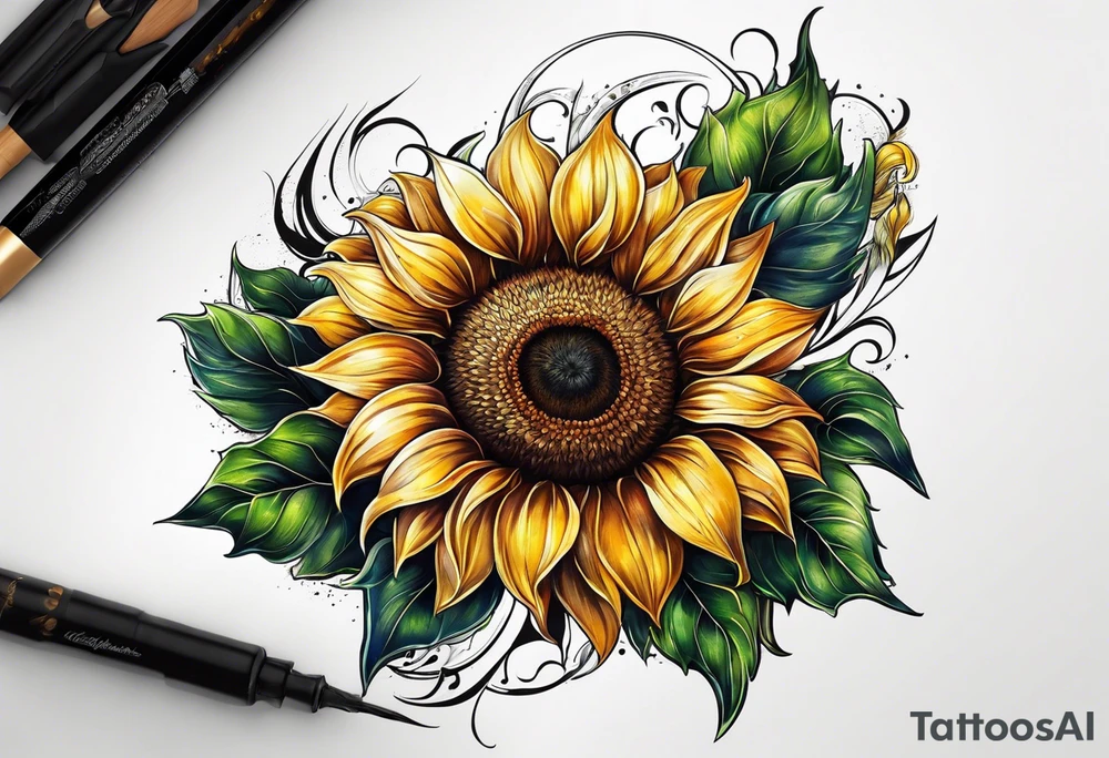 Sunflower for a male tattoo tattoo idea