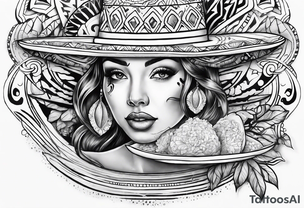 Water with tribal and tacos tattoo idea