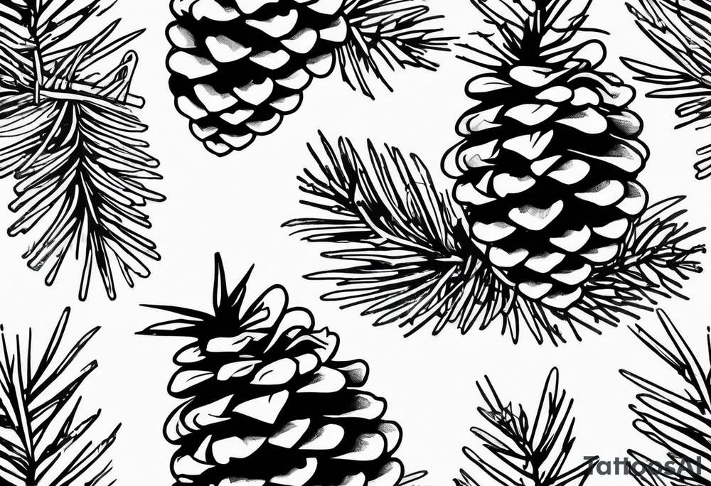 Pine cone with pine trees on top of it tattoo idea