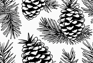 Pine cone with pine trees on top of it tattoo idea