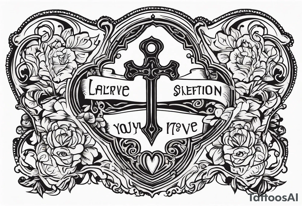heart shaped antique skeleton key tattoo idea
