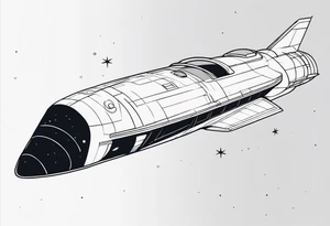 Simple space ship tattoo idea