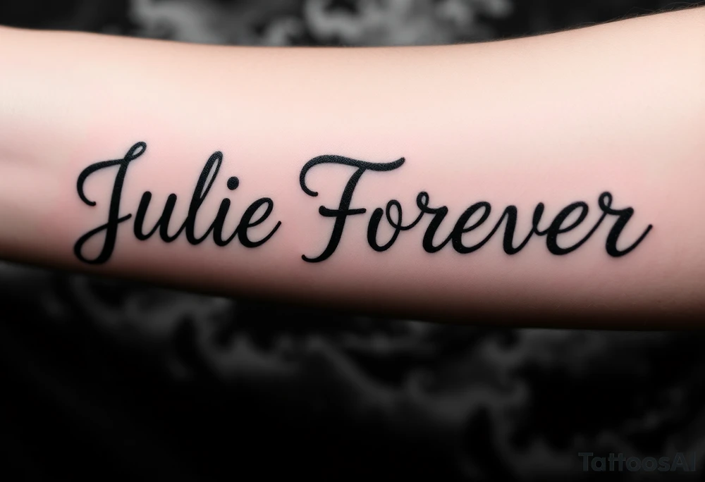 Julie Forever breathing iridescent fire against stormy skies tattoo idea