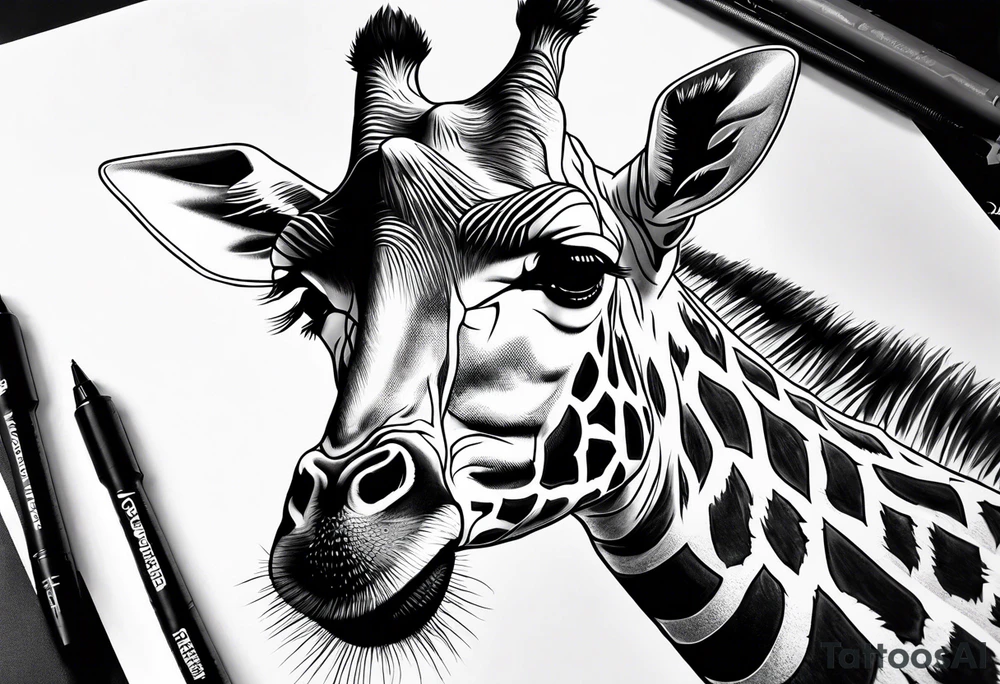 jungle giraffe tattoo idea