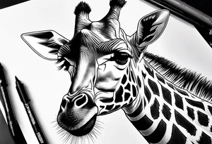 jungle giraffe tattoo idea