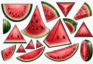 Red triangle watermelon tattoo idea