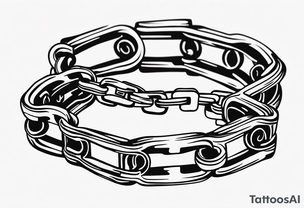 bicycle chain around wrist tattoo idea