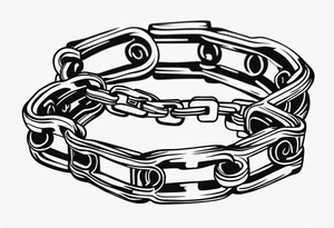 bicycle chain around wrist tattoo idea