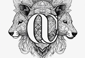 family in one animal with this letters 3ML&O tattoo idea