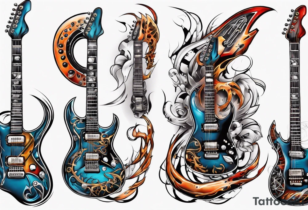 electric guitar tattoo idea