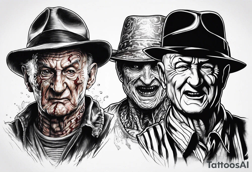 Horror theme with slasher and Freddy Krueger tattoo idea