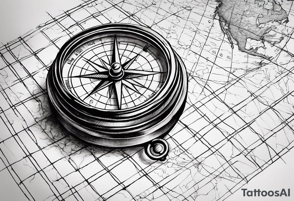 the earth on a grid with a small compass compass tattoo idea the earth on a grid with a small compass compass tattoo idea