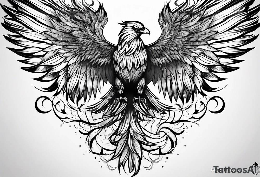 phoenix and pen tattoo idea
