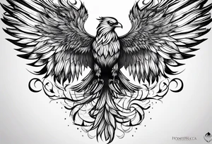 phoenix and pen tattoo idea