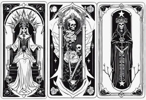 High priestess as a skeleton tarot card tattoo idea