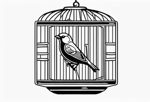 Open Empty bird cage tattoo idea
