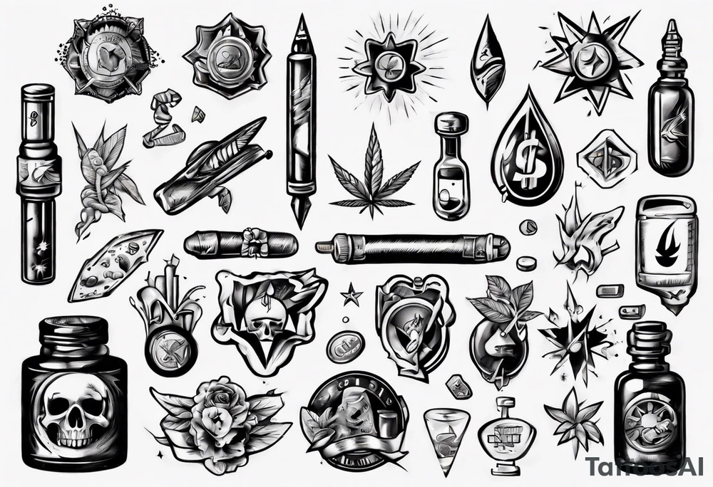drugs and money tattoo idea