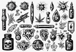 drugs and money tattoo idea