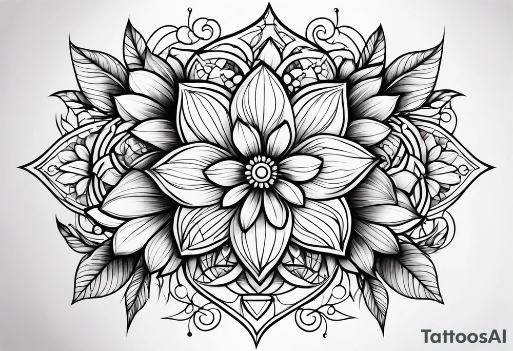 ornaments of flowers tattoo idea