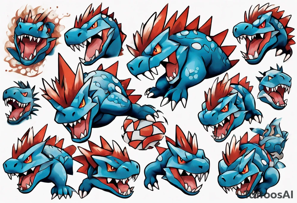 Feraligatr pokemon fierce tattoo idea