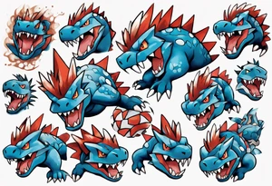 Feraligatr pokemon fierce tattoo idea