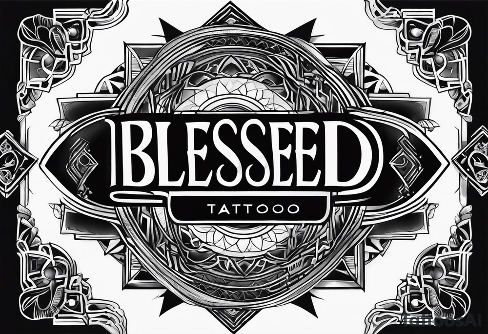 Text blessed tattoo idea